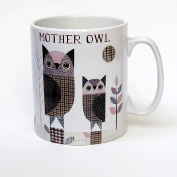 Owls Mug Personalised Tweed Design, 2 of 5