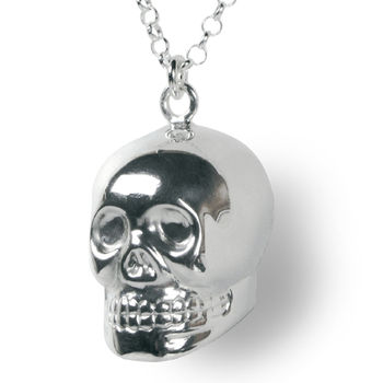 Skull Necklace On Long Chain With A Soft Relaxing Chime, 2 of 6