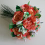 Coral Paper Rose Bouquet, thumbnail 1 of 7