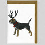 Illustrated Blue Border Deer Terrier Blank Card, thumbnail 1 of 2