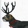 Illustrated Blue Border Deer Terrier Blank Card, thumbnail 2 of 2