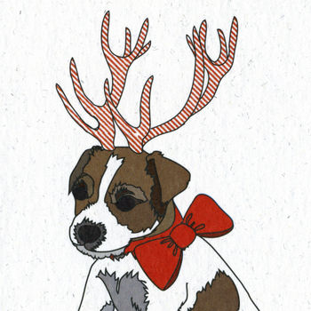 Illustrated Jack Pup Deer Blank Card, 2 of 2