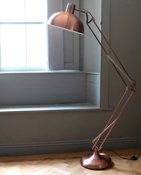 Brushed Copper Angled Floor Lamp, 9 of 9