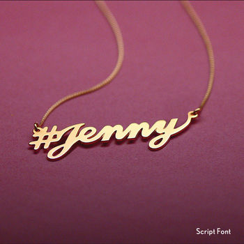 Personalised Hashtag Name Necklace, 5 of 12