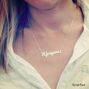 Personalised Hashtag Name Necklace, 8 of 12