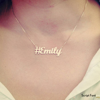 Personalised Hashtag Name Necklace, 9 of 12