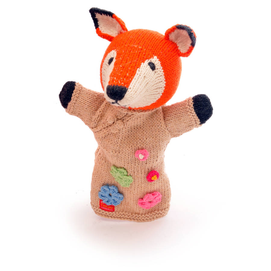 Fox Hand Puppet In Organic Cotton