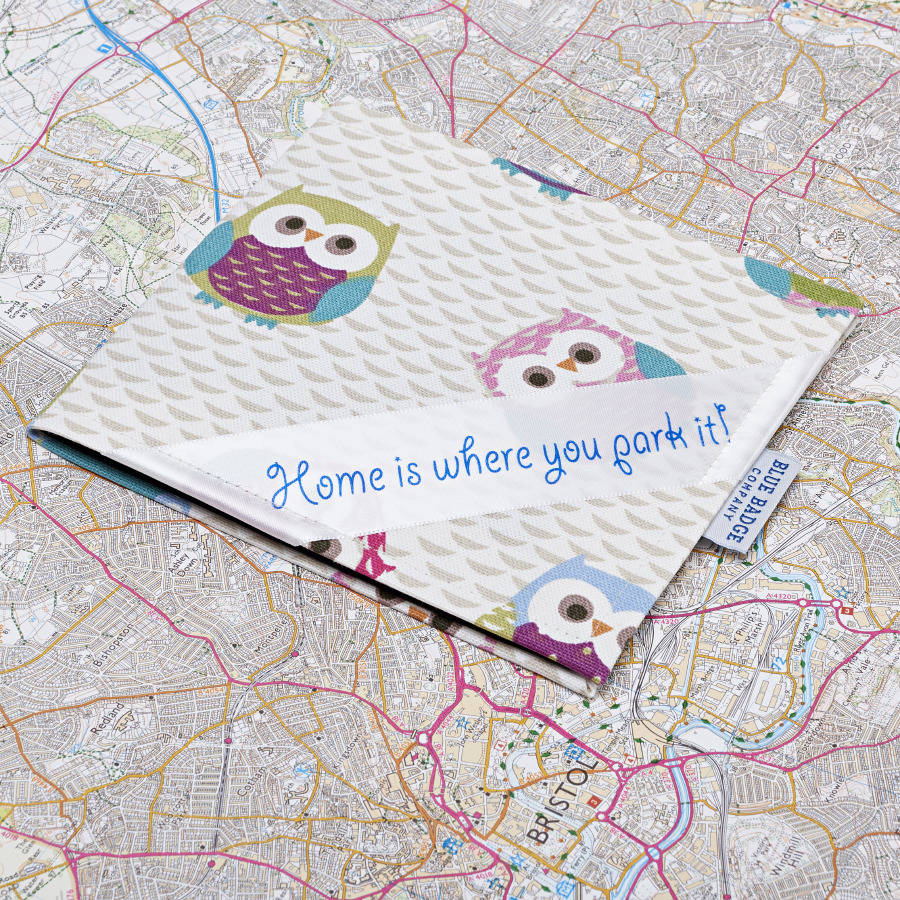personalised blue badge permit holder in owls by blue badge co