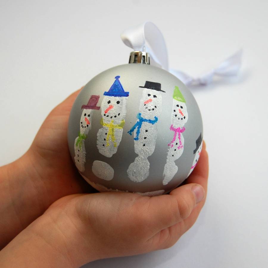 Snowman Handprint Bauble Kit By Love Those Prints | notonthehighstreet.com