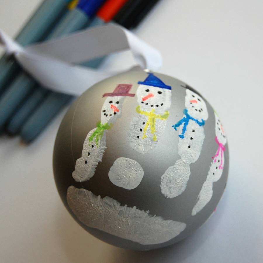 snowman handprint bauble kit by love those prints | notonthehighstreet.com