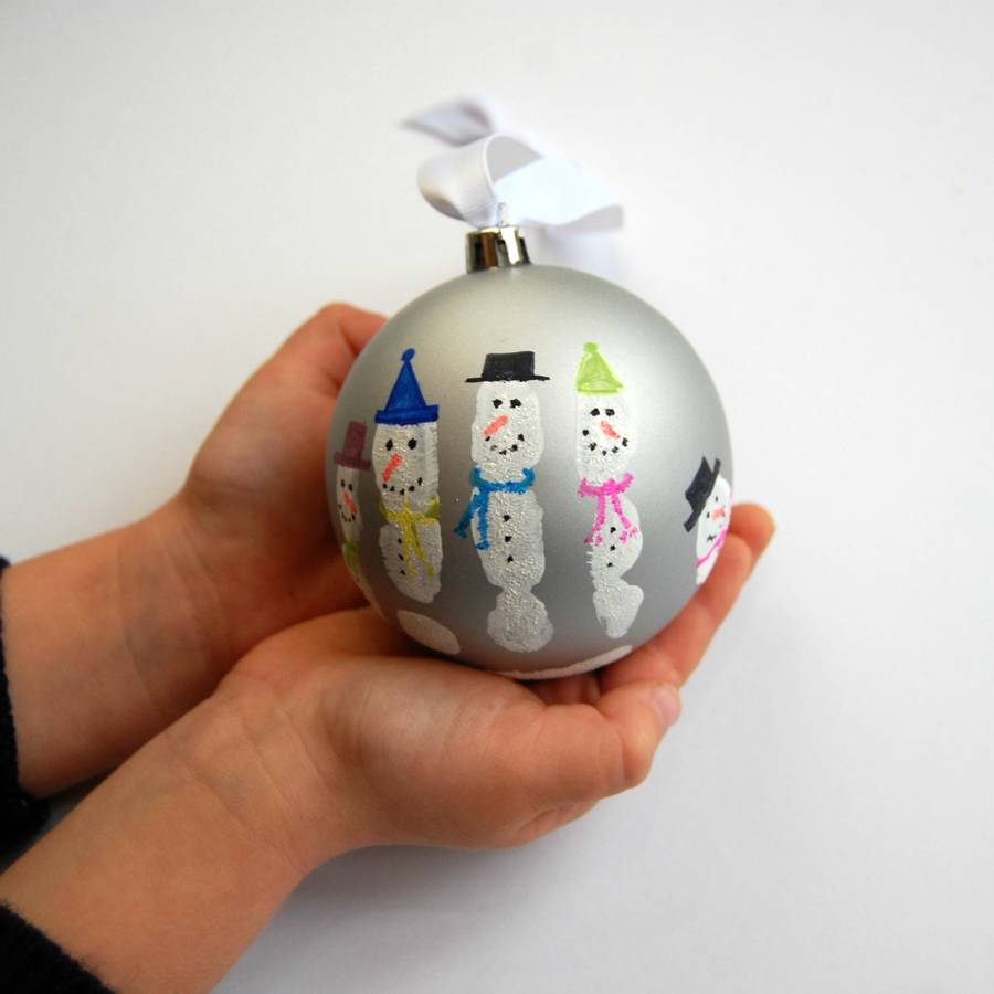 Snowman Handprint Bauble Kit By Love Those Prints Notonthehighstreet