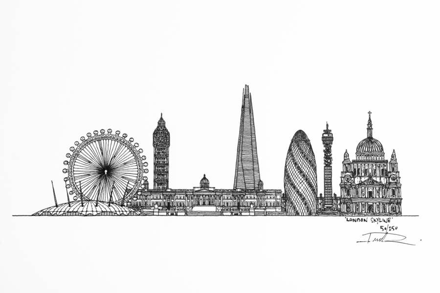 london skyline print by rewm - robin mackney | notonthehighstreet.com