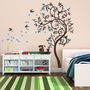 Stylish Curved Tree With Birds Wall Sticker, thumbnail 1 of 3