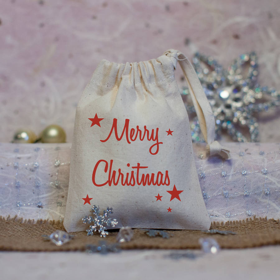 Merry Christmas Favour Bag By Nutmeg Home & Gifts | notonthehighstreet.com