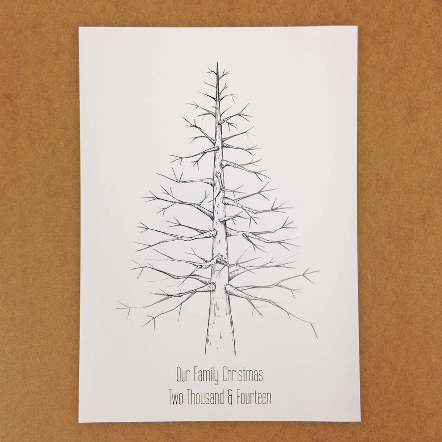 nordic fingerprint christmas tree by lillypea event stationery