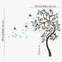 Stylish Curved Tree With Birds Wall Sticker, thumbnail 2 of 3