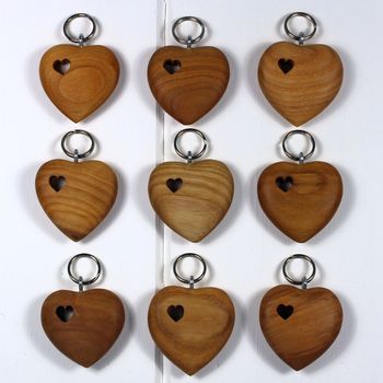 Wooden Heart With Hole Keyring, 2 of 4