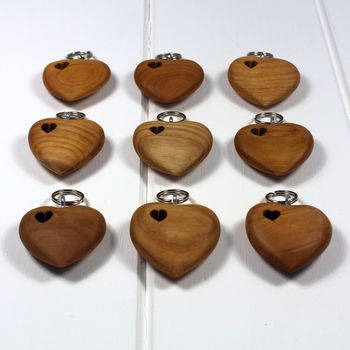 Wooden Heart With Hole Keyring, 3 of 4
