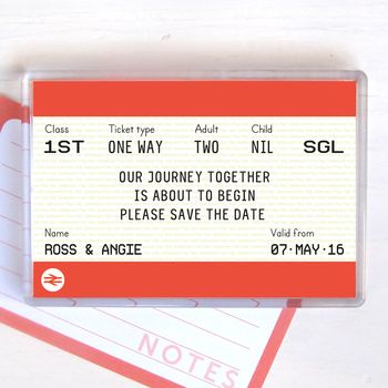 Train Ticket Save The Date Magnet, 2 of 4