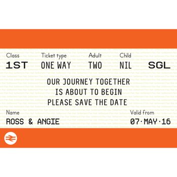 Train Ticket Save The Date Magnet, 4 of 4