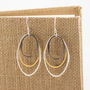 Tricolour Earrings Silver With Black Rhodium/Gold Plate, thumbnail 3 of 5