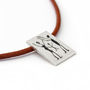 Cave Art Sterling Silver Square Pendant Necklace, thumbnail 1 of 5