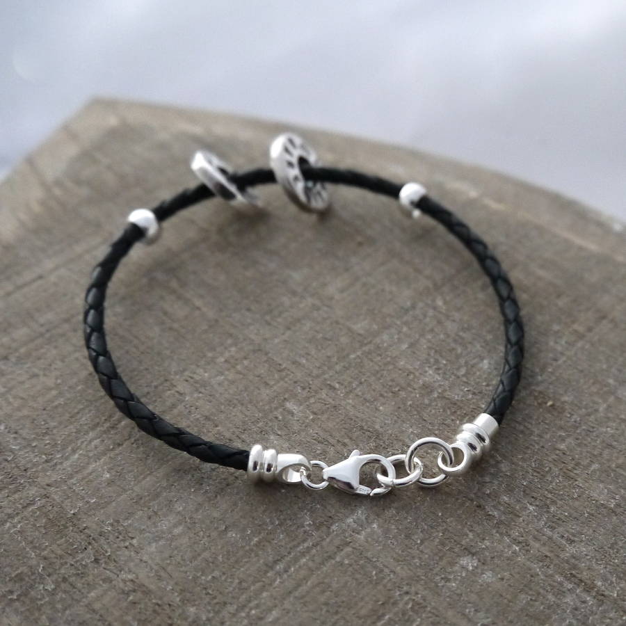 personalised silver washer bracelet by dizzy | notonthehighstreet.com