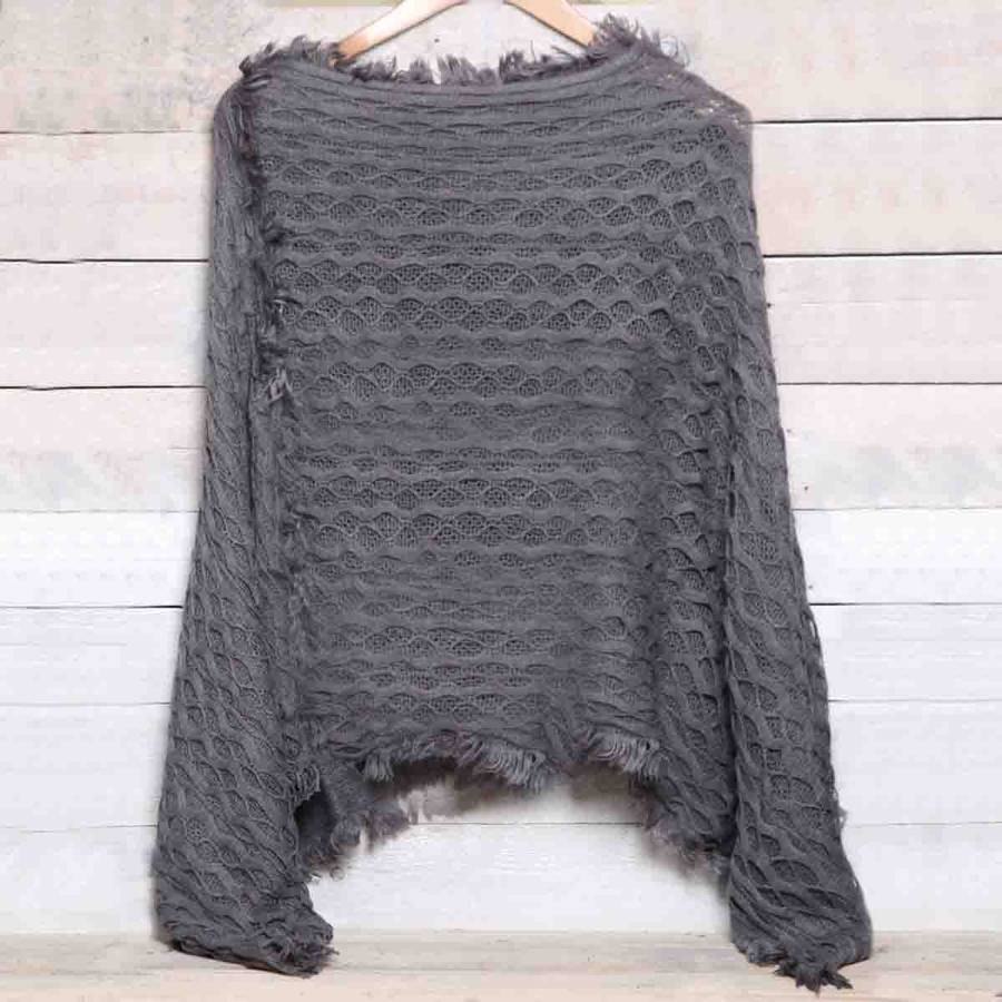 fringe trimmed poncho