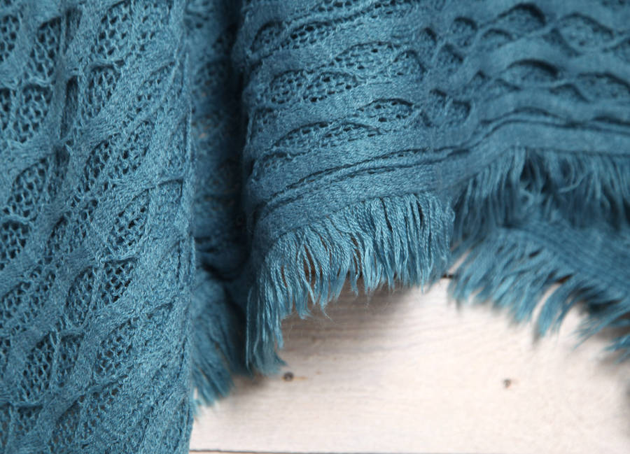 fringe trimmed poncho