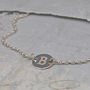 Girls Personalised Initial Silver Disc Necklace, thumbnail 2 of 6