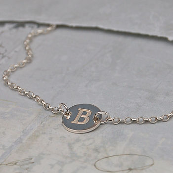 Girls Personalised Initial Silver Disc Necklace, 2 of 6