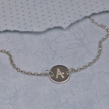 Girls Personalised Initial Silver Disc Necklace, 3 of 6