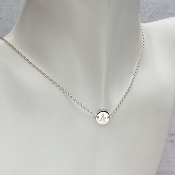 Girls Personalised Initial Silver Disc Necklace, 4 of 6