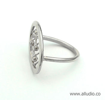 Atomic Era Style Sterling Silver Ring, 3 of 5