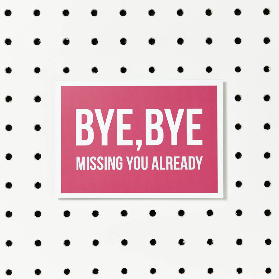 'Bye Bye' Goodbye Card, 1 of 2