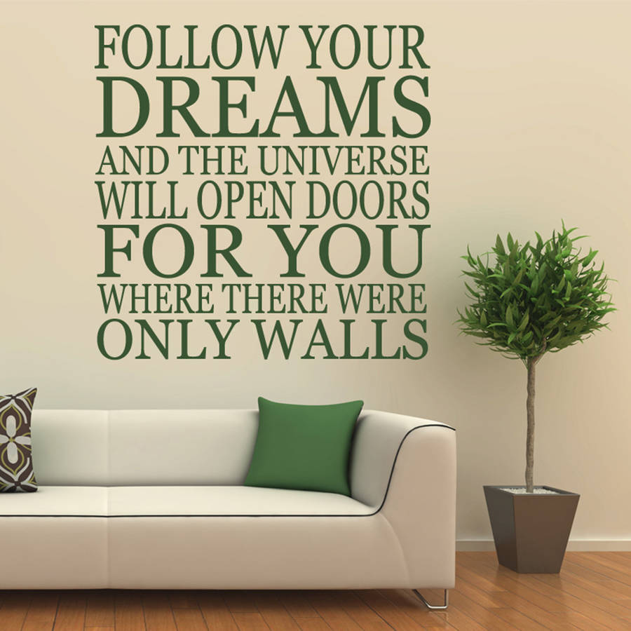 'follow your dreams and..' wall sticker by wall art ...