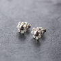 Shiny Silver Flower Studs, thumbnail 2 of 5