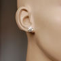 Shiny Silver Flower Studs, thumbnail 5 of 5