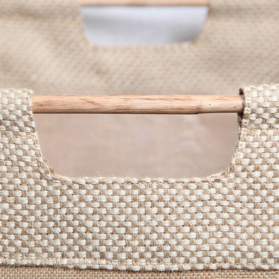 Natural Jute Storage Or Recycling Bag By Red Berry Apple