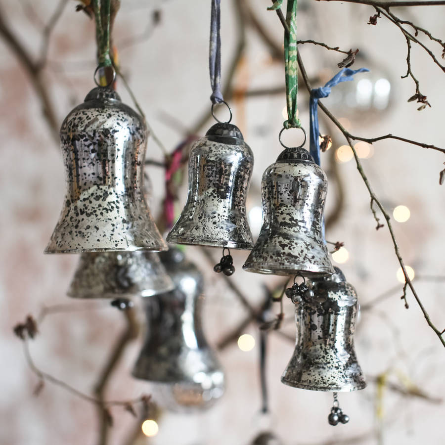 glass bell decorations set of three by nkuku