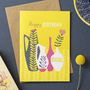 'Retro Vase' Birthday Greeting Card, thumbnail 1 of 2
