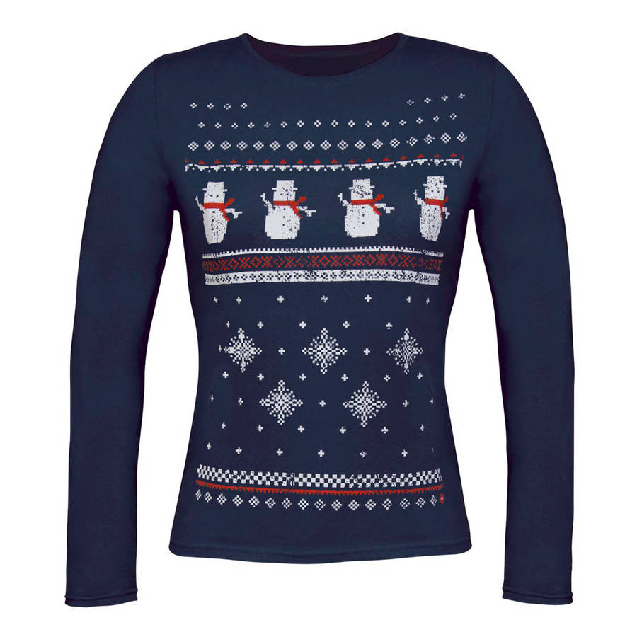 WUAI Womens Casual Long Sleeve Christmas Santa Claus Reindeer Snowflake Xmas Holiday Tunic Tops T Shirts 