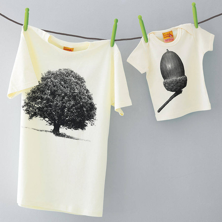 Oak / Acorn Tree Twinning Tshirt Top Set, 1 of 6