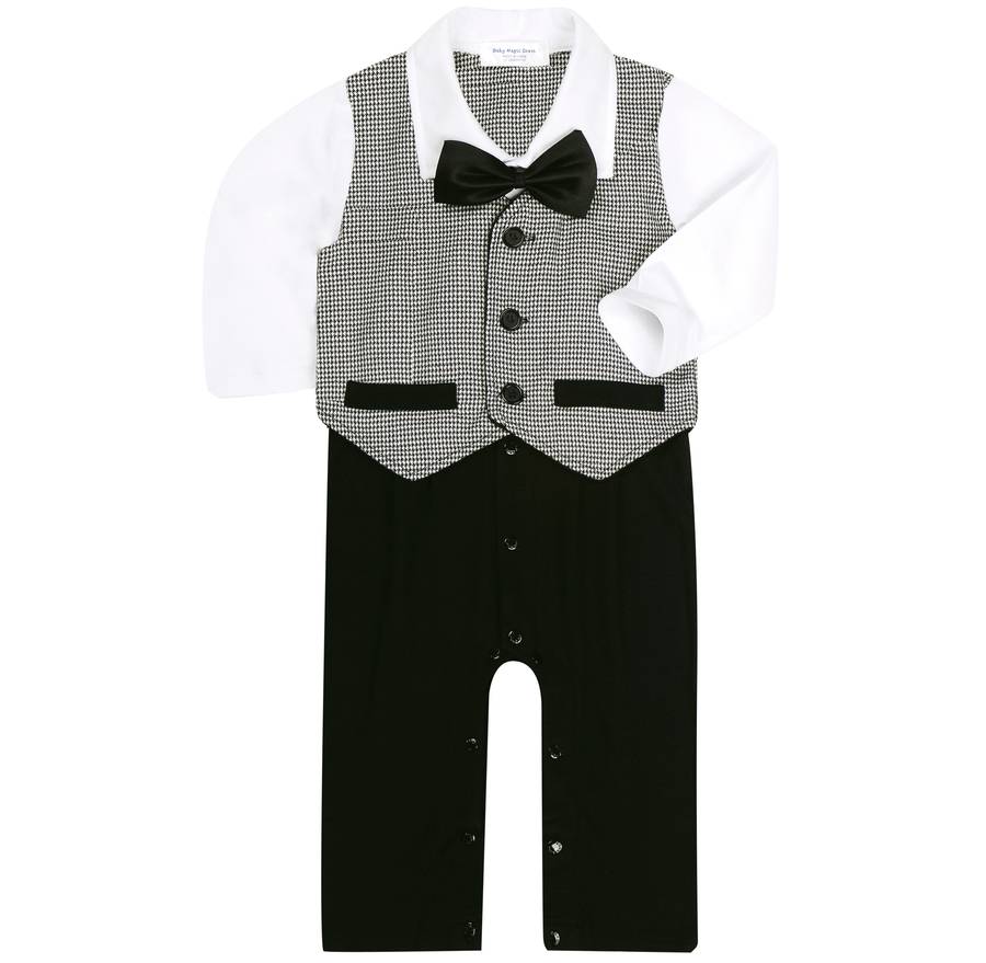 baby boy's all in one outfit with waistcoat by baby magic dress ...