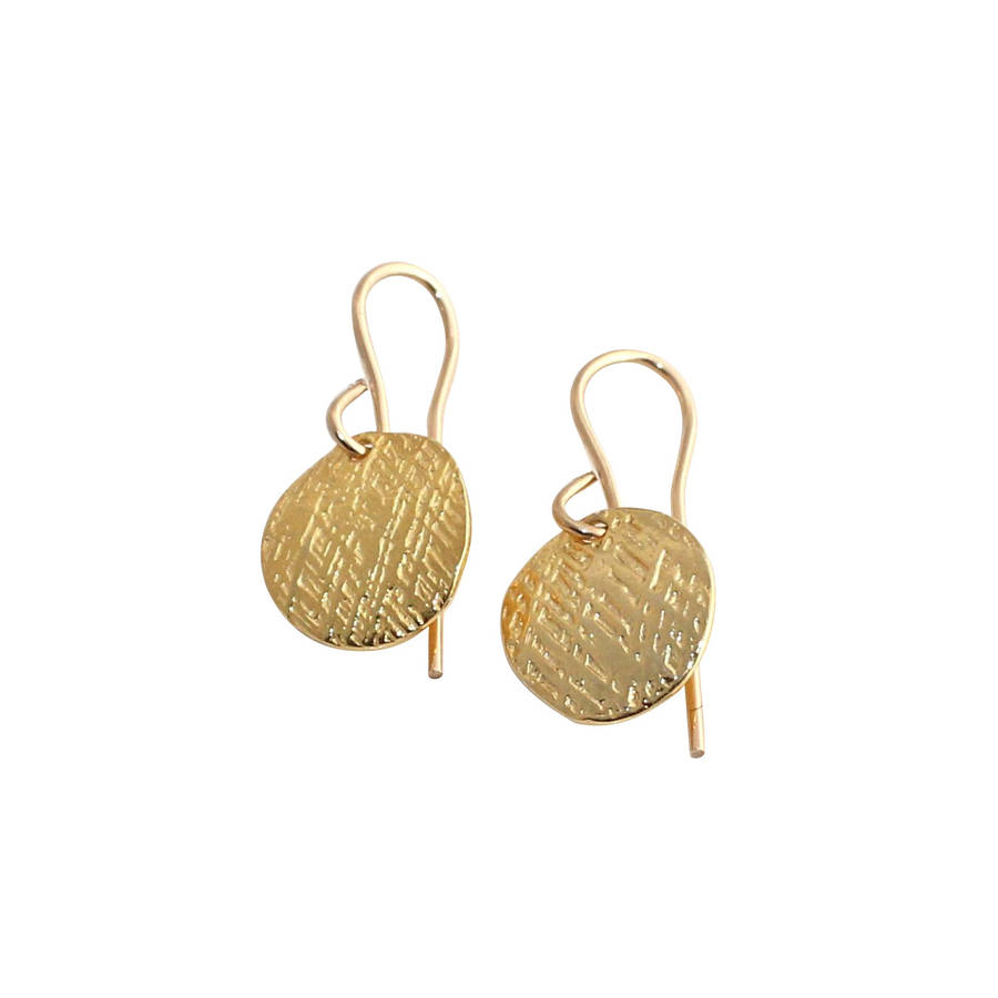 gold disc earrings by a box for my treasure | notonthehighstreet.com