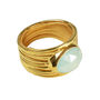 Lucia Ring Aqua Chalcedony And Gold, thumbnail 1 of 3