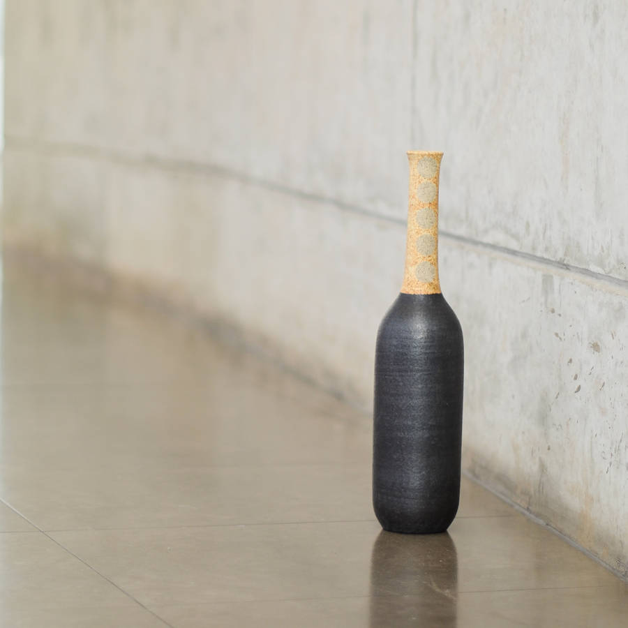 Dark Chancay Ceramic Sculptured Bottle, 1 of 5