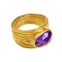 Lucia Ring Amethyst And Gold, thumbnail 1 of 3