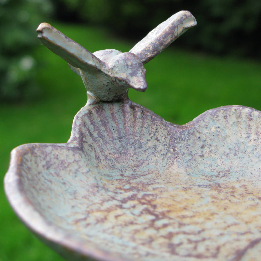 Hanging Antique Cast Iron Bird Dish By The New Eden
