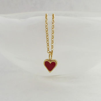 Gold Plated And Enamelled Heart Necklace, 2 of 10